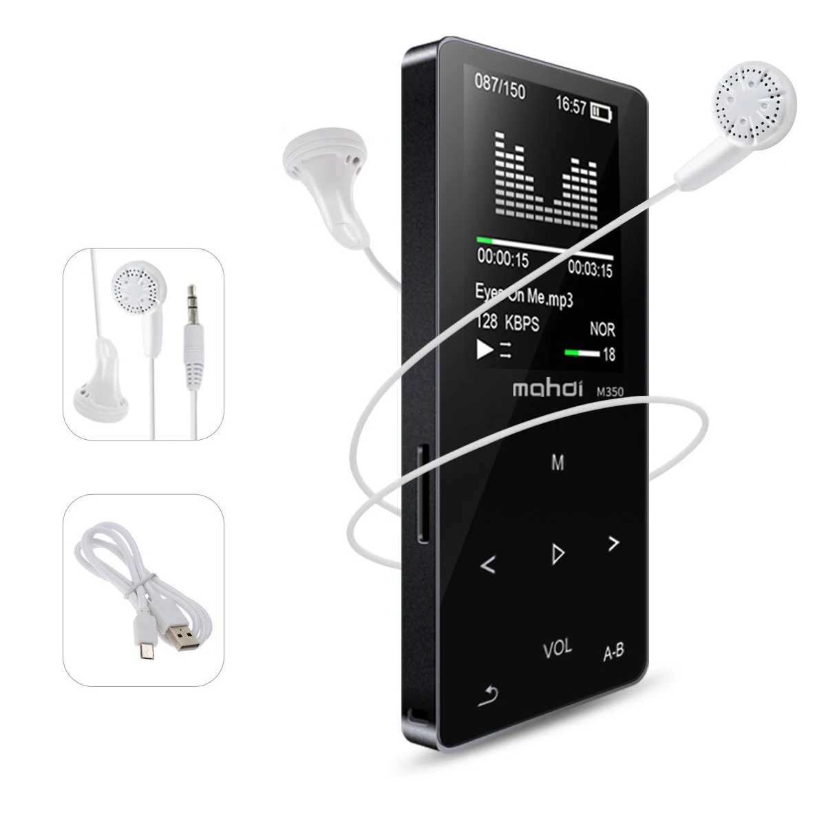 

New Metal Bluetooth Sport MP3 Player Portable Audio 8GB with Built-in Speaker FM Radio APE Flac Music Player 1.8 Inch Screen