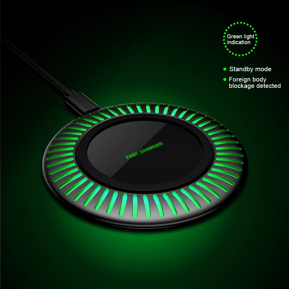 !ACCEZZ 10W Qi Fast Wireless Charger LED For Samsung S8 S9 Plus Xiaomi MIX 2S Huawei Mate Charging For iPhone X XS MAX XR 8 Plus (3)