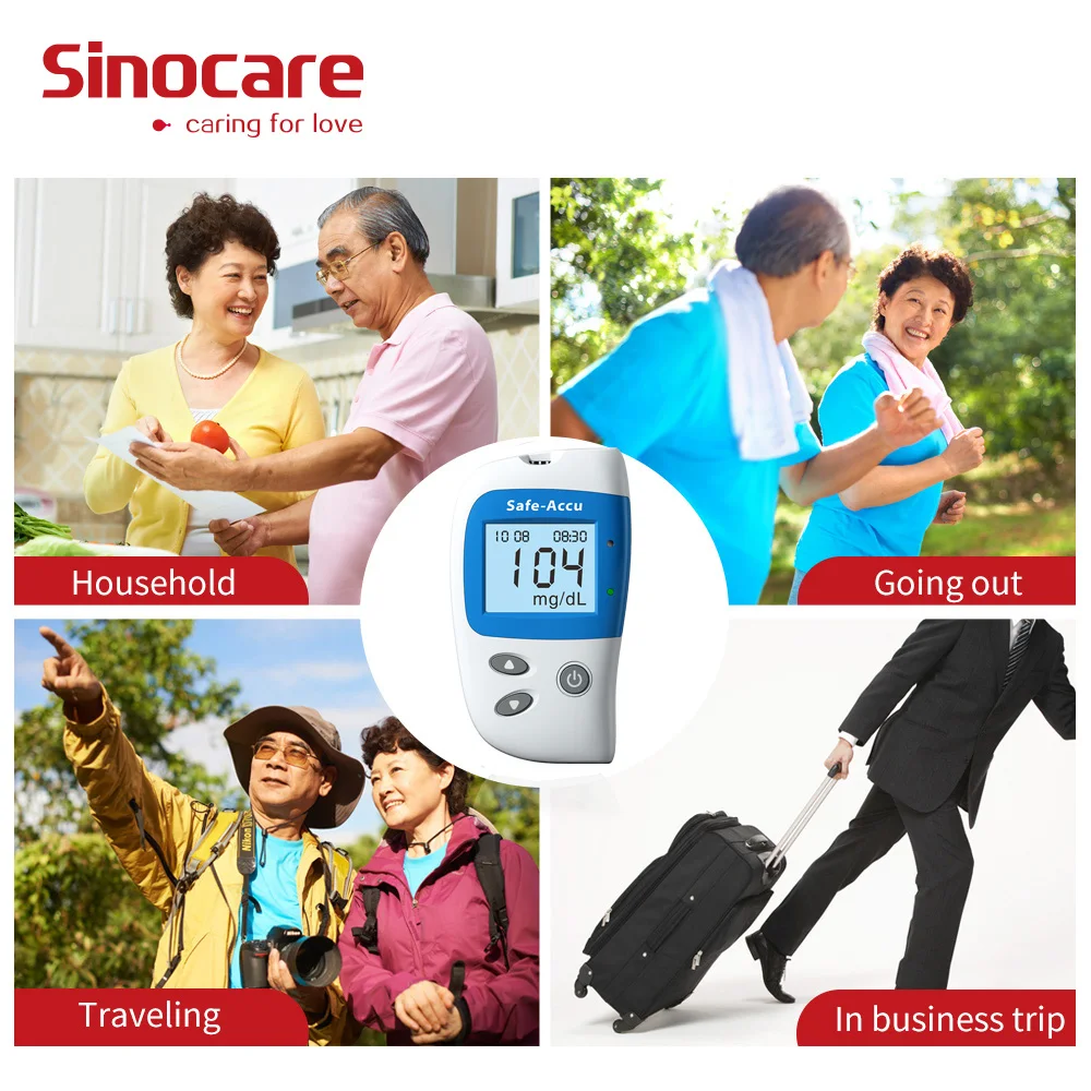 Sinocare 25 тест полоски глюкозы в крови и Ланцеты (только для Safe Accu2)|Уровень глюзы