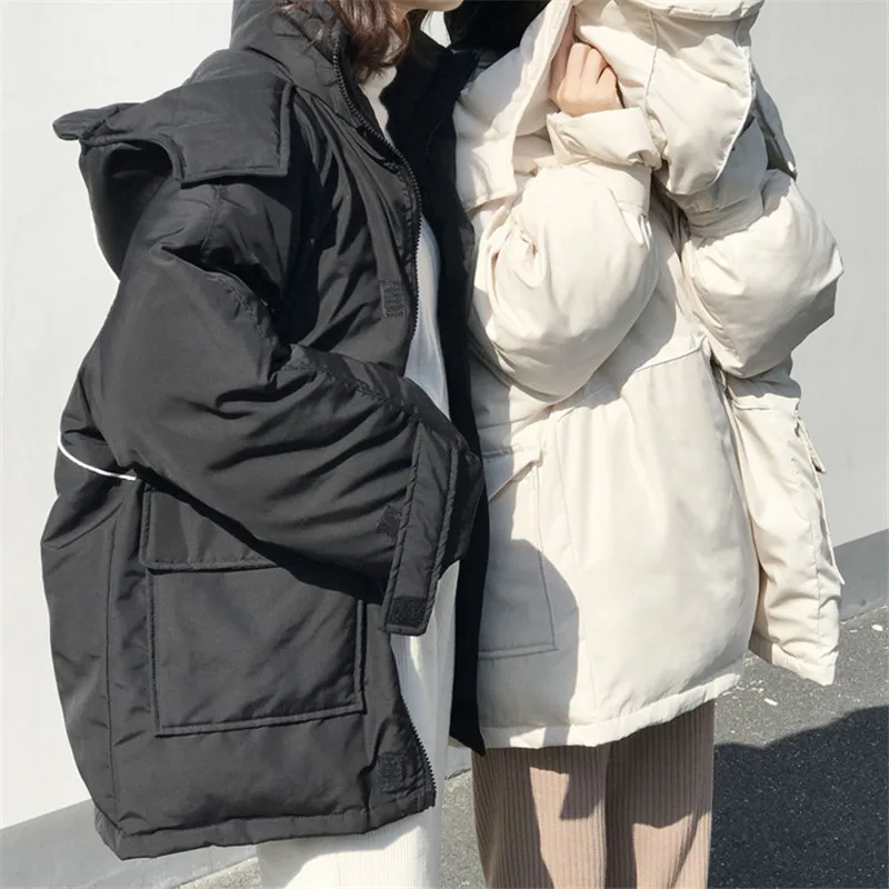 Winter Cotton Thicken women Coat 2018 Woman Jackets Cotton Padded Female Safari Style Hooded Coat Warm Jackets Female Parka 3320 (52)