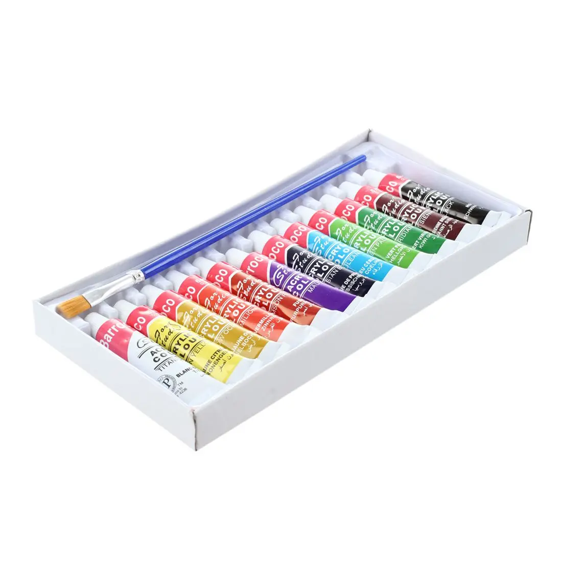 

6 ML 12 Colors Professional Acrylic Paints Set Hand Painted Wall Painting Textile Paint Brightly Colored Art Supplies Brush
