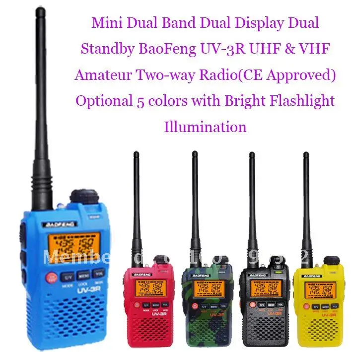 

New Arrival Mini Pocket Dual Band Dual Frequency Dual Display Dual Standby UV-3R UHF& VHF Two-way Radio
