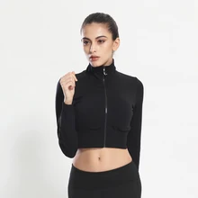 Женская рубашка на молнии для йоги Ms. zipper с длинными рукавами рубашка для йоги фитнес бег быстросохнущая Влагоотводящая спортивная куртка