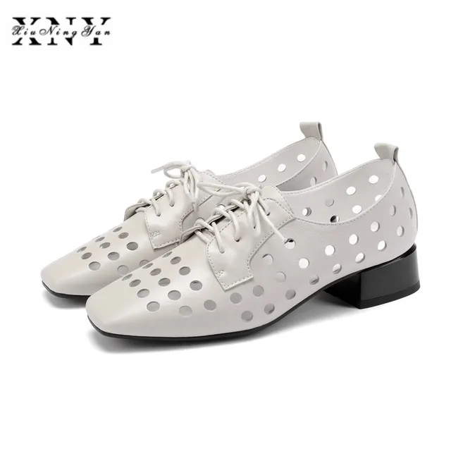 femmes appartements oxford chaussures femme en cuir véritable creux