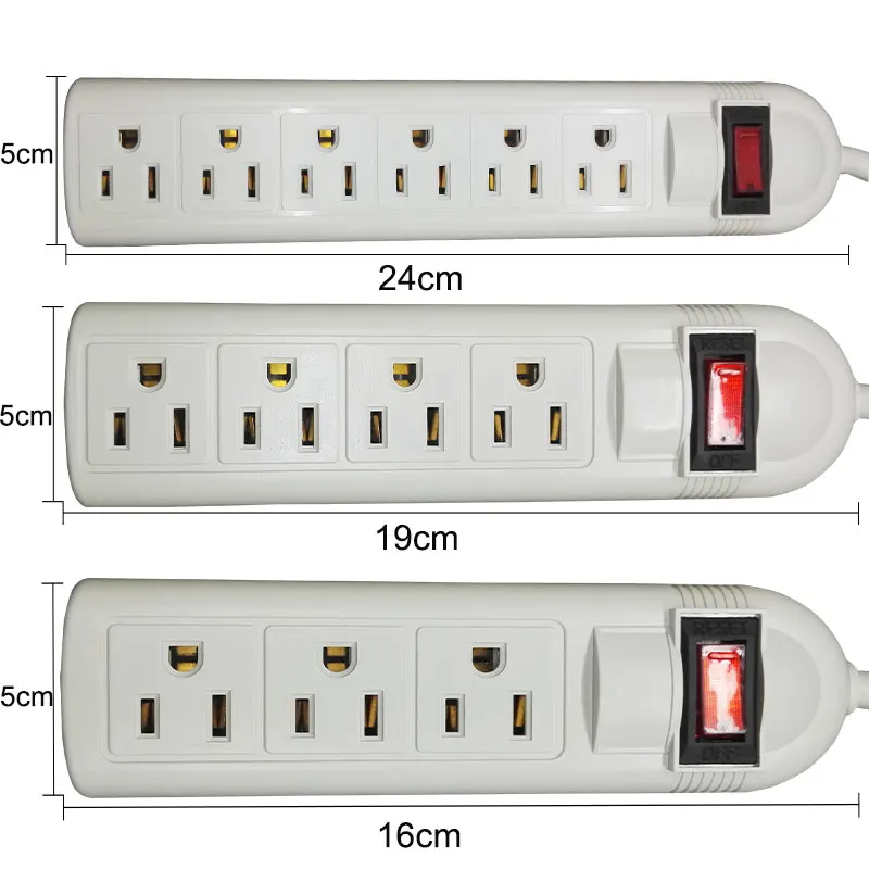 Нам Американский 3pins Plug пт электрическая мощность ж/коммутатор 3/4/6 розеток расширение провод розетки Стабилизатор напряжения