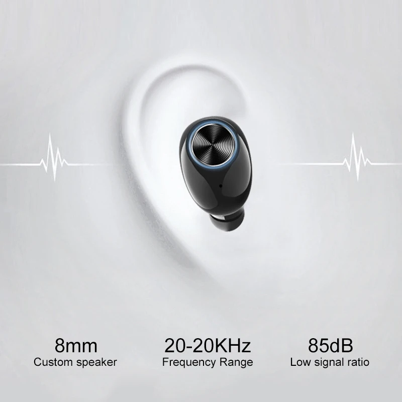 Мини TWS беспроводные наушники Bluetooth 5,0 гарнитура шумоизолирующие наушники стерео наушники с микрофоном 2600 мАч зарядная коробка