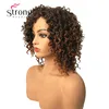 StrongBeauty Short Brown Highlights Ombre Curly Afro High Heat Ok Full Synthetic Wig Wigs ► Photo 3/3