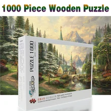 Мозаика с пейзажем 1000 штук головоломка для взрослых деревянная мозаика, анимированная головоломка для детей Обучающие игрушки, подарки