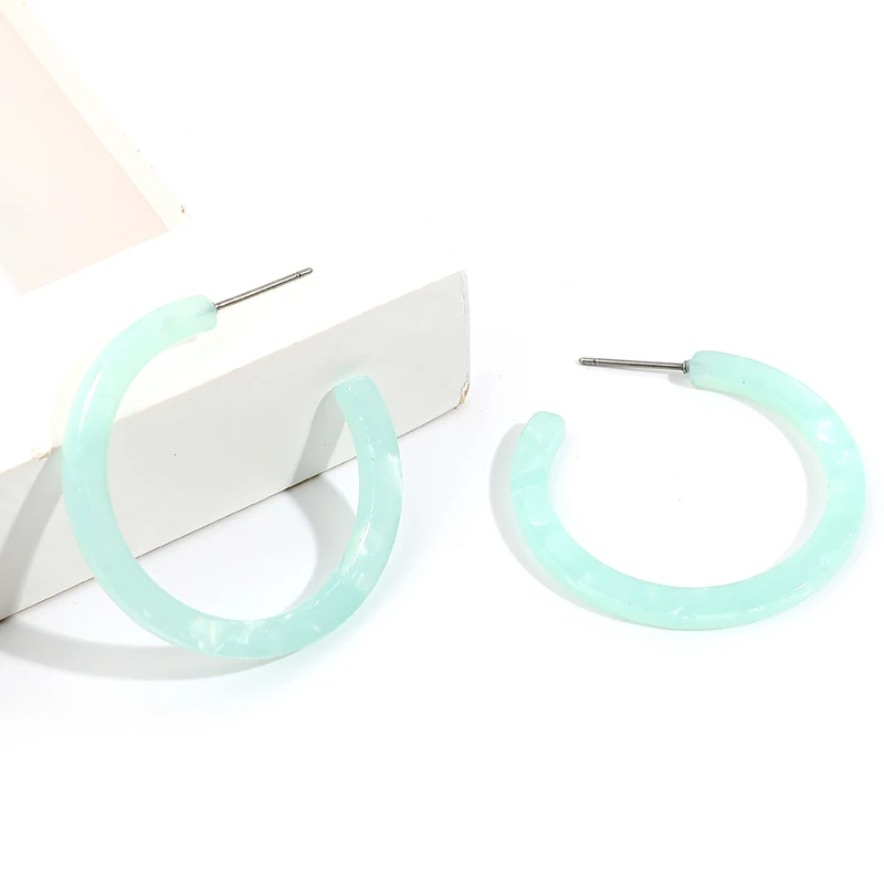 

Cute Acetate Acrylic Geometric Large Round Hoop Earrings for Women Colorful Resin Boho Earring Jewelry Oorbellen 2019 Brincos