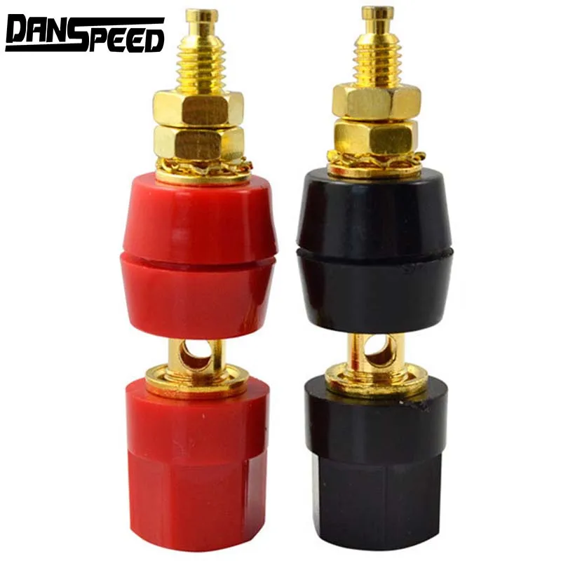 

New Arrival 1 Pair Banana Plugs Couple Terminals Red Black Connector Amplifier Terminal Binding Post Banana Speaker Plug Jack