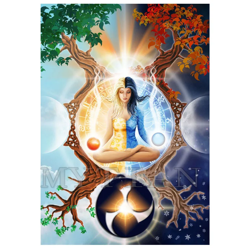 

5D Full square/round diamonds mosaic beauty& tree of Life wall sticker 3D diy diamond painting cross stitch kits embroidery art