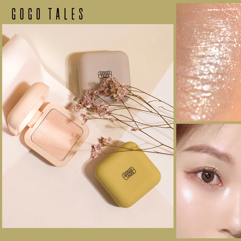 

Gogo tales makeup face powder oil control moisture loose powder waterproof long lasting gold silver metallic highlighter BN151