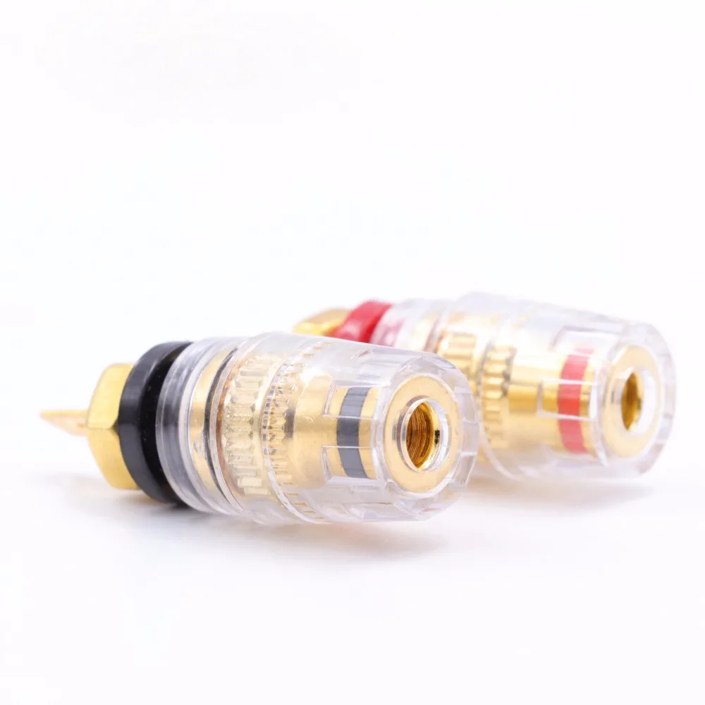 Pure copper gilt speaker terminal 4mm stereo amplifier with banana base mini crystal post. | Обустройство дома