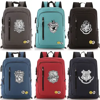 

New Magic Hogwarts Slytherin Gryffindor Boy Girl School bag Women Zip Bagpack Teenagers Schoolbags Men Student Backpack Packsack