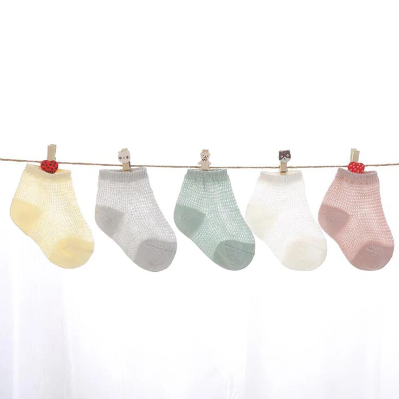 

5 Pair/lot spring and summer mesh thin section children's socks baby socks