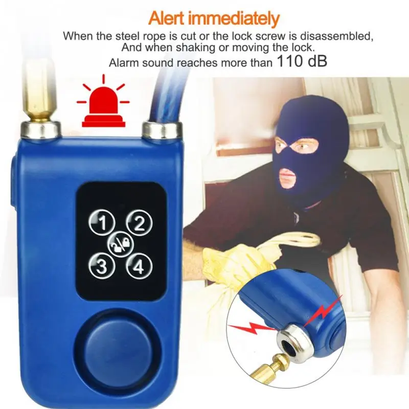  Sectec Anti-Theft Smart Bluetooth Alarm Lock Waterproof Bicycle Smartphone Chain Lock for Bike Gate