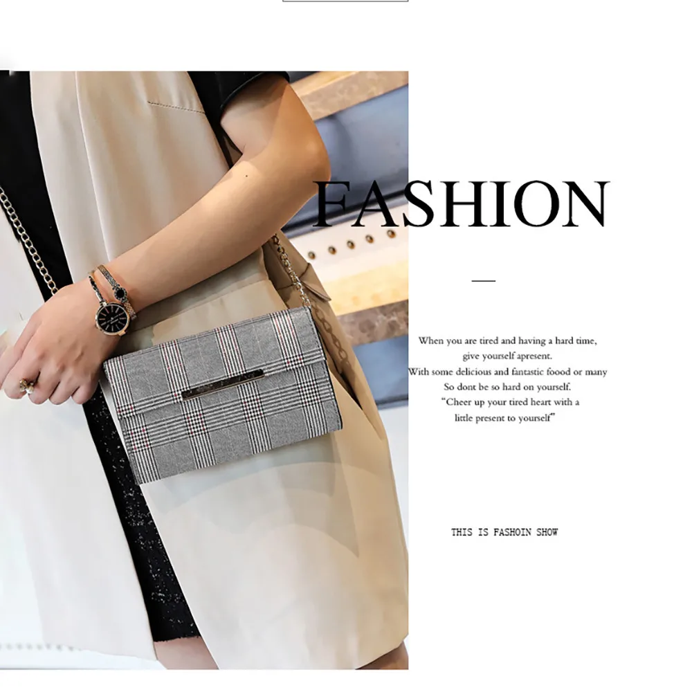 

Plaid Small Square Bag Trend Female Korean style Cross body Purse women's Embossing shoulder bag woman bag 2018