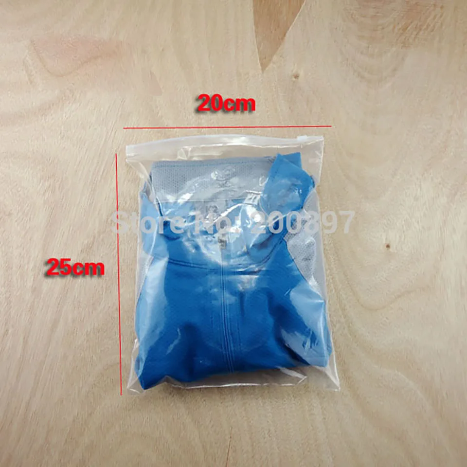 

zip closure top PE packing bag double clear side for packing clothing 20*25cm 100pcs lot custom print available