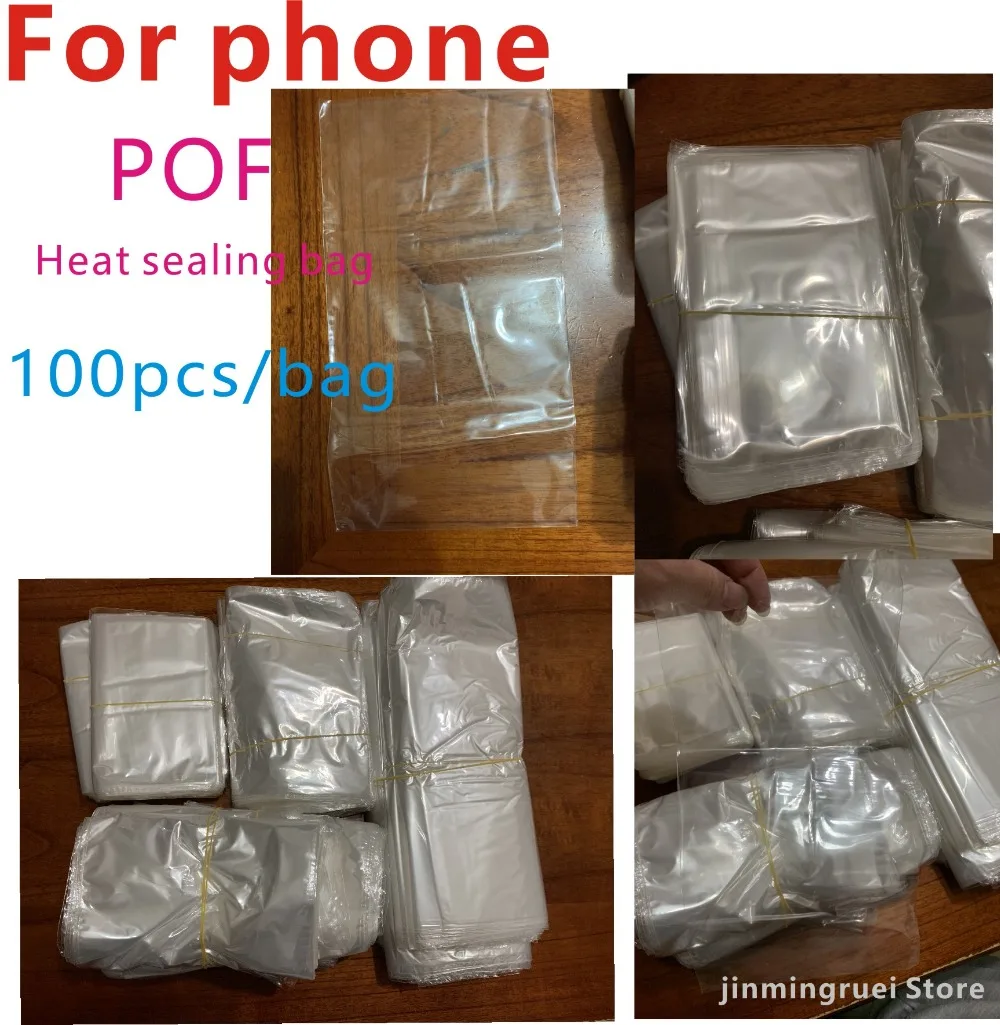 

100pcs For iphone 4 5 6 plus mobile phone packaging shrink film Parafilm Heat sealing bag Parafilm pof