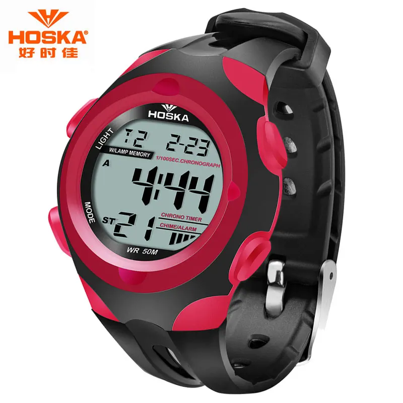 Популярный бренд hoska часы дети мальчик спорт на открытом воздухе Отдых хронограф секундомер цифровые часы buzos Deportivos Infantil H012 - Цвет: 2 Small Size