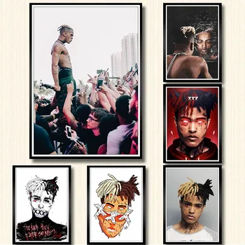 

XXXTentacion Rap Hip Hop Music Star Singer Art Poster white coated paper print Painting For Home Decor Wall art poster