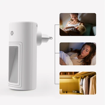 

0.7W LED Night Lamp Light Control Energy Saving Plug-in Lamp for Bedroom Bathroom