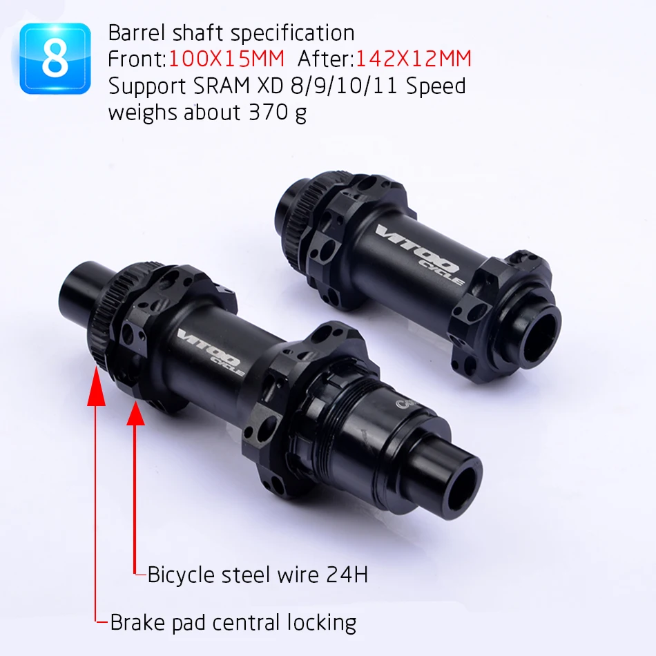 Vitoocycle Abgedichtete лагер MTB горный велосипед Nabe Schnellspanner комплект велосипед 32 H Scheibenbremse 15/12 мм Steckachse QR Fahr - Цвет: 8 Ratchet wheel 36T