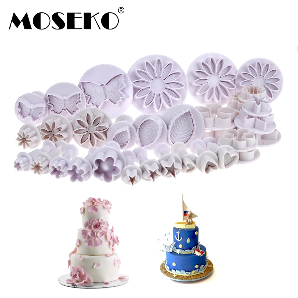 

MOSEKO 33pcs/set Fondant Cake Decorating Tools Sugarcraft Plunger Cutter Cookies Mold Biscuit Cake Mold Baking Accessories