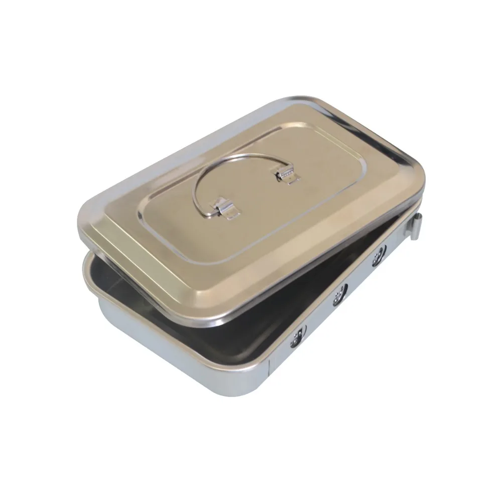 1Pc Stainless steel box with cover plates with medical disinfection