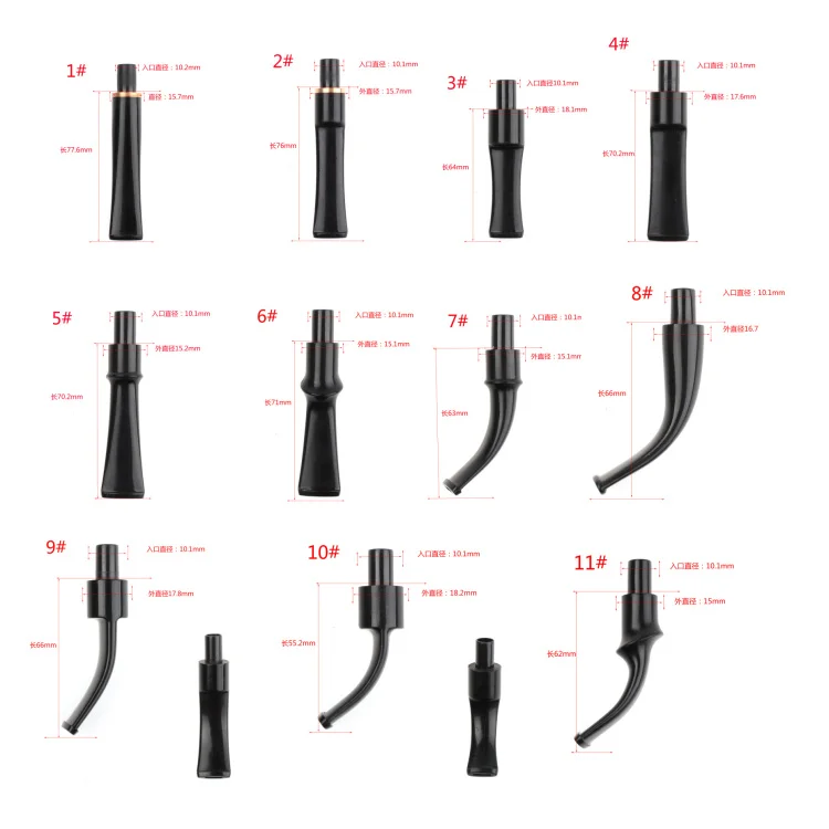VARIOUS Replaceable Smoking Tobacco Pipe Mouth Piece 10.1/2 mm