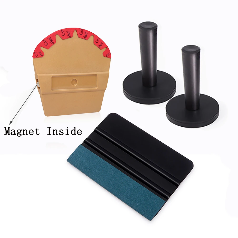 

EHDIS Vinyl Wrap Film Magnetic Squeegee Pro Tint Felt Scraper Magnet Holder Car Styling Sticker Accessories Auto Cleaning Tool