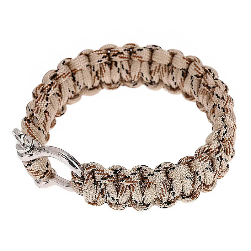 

Military Stainless U-Shape Buckle Wristband Rope Bracelet Outdoor Sports Camping Self-defense Survival Emergency Tactical Tool