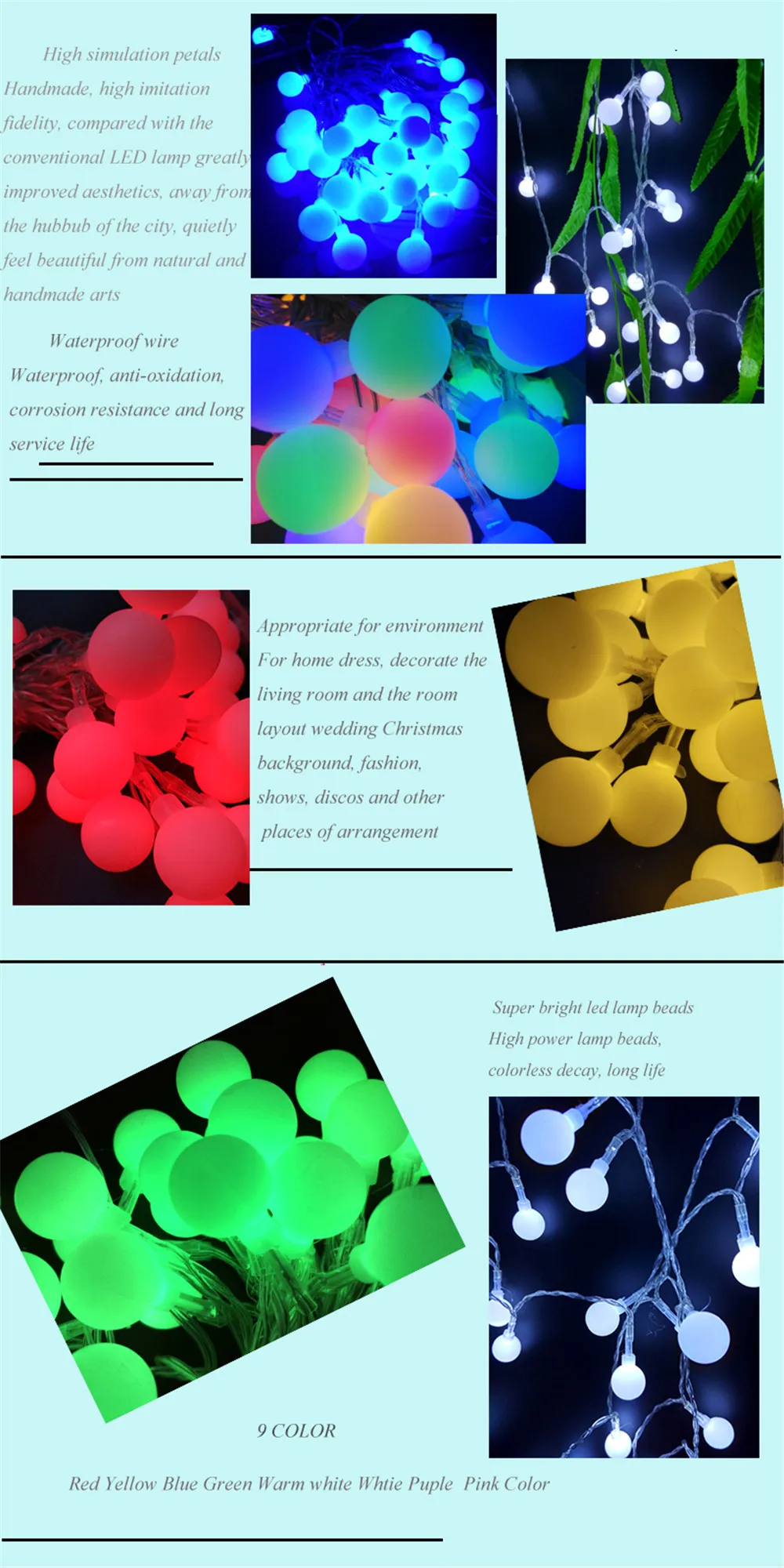 AA Battery beautiful multicolor ball decoration decorative decor. lights (1)