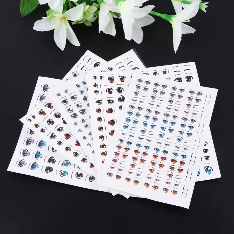 

Cute Cartoon Eyes Anime Figurine Dolls Eye Water Stickers For DIY Doll Accessories