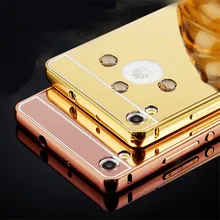 Чехол для телефона huawei P7, роскошный чехол с электропокрытием, алюминиевая металлическая рамка, зеркальный акриловый чехол на заднюю панель для huawei Ascend P7