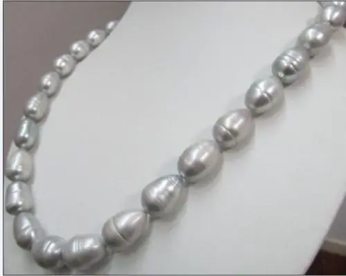 

HOT 0015274 SOUTH SEA SILVER GRAY PEARL NECKLACE