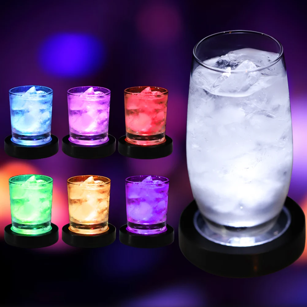 

Coaster LED Light Water Bottle Mat Bar KTV Beer Mug Coaster