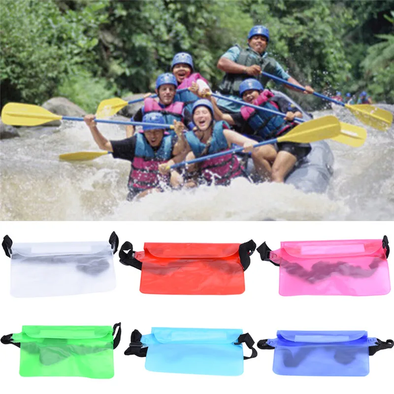 Emarald 1 Pcs للماء Pvc واضحة حزمة مراوح أكياس حقيبة بحزام الصيف الشاطئ الهاتف حقيبة شفافة الخصر حزم حقيبة الخصر للسفر
