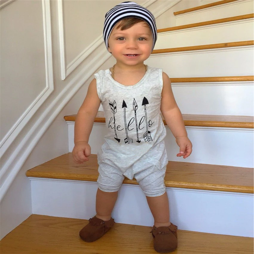 мальчиков летом комбинезон мальчик без рукавов короткий playsuit новорожденных моды
