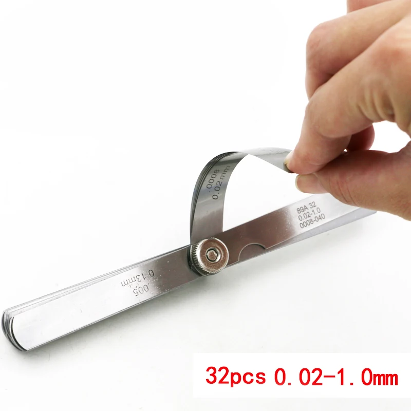 89A-0-02-1mm-0008-040-Newest-32-Blade-Feeler-Gauge-Tune-Up-Thickness-Set-Blade