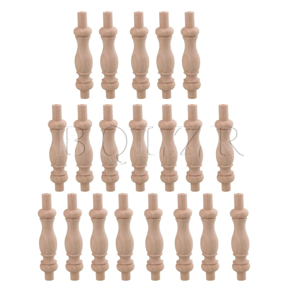 20x BQLZR Beech Unfinished Wood Craft Spindles for Furniture Decoration