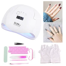 54 Вт УФ свет светодиодный сушка ногтей; уход гели лампы полировки сенсор 4 таймер установка двойной свет дизайн ногтей световые инструменты домашний салон