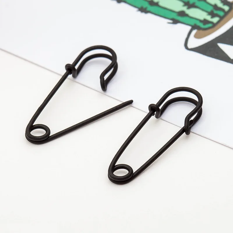 Готические хирургические стальные безопасные длинные серьги-гвоздики модные ювелирные изделия изысканные серьги E757 - Окраска металла: black