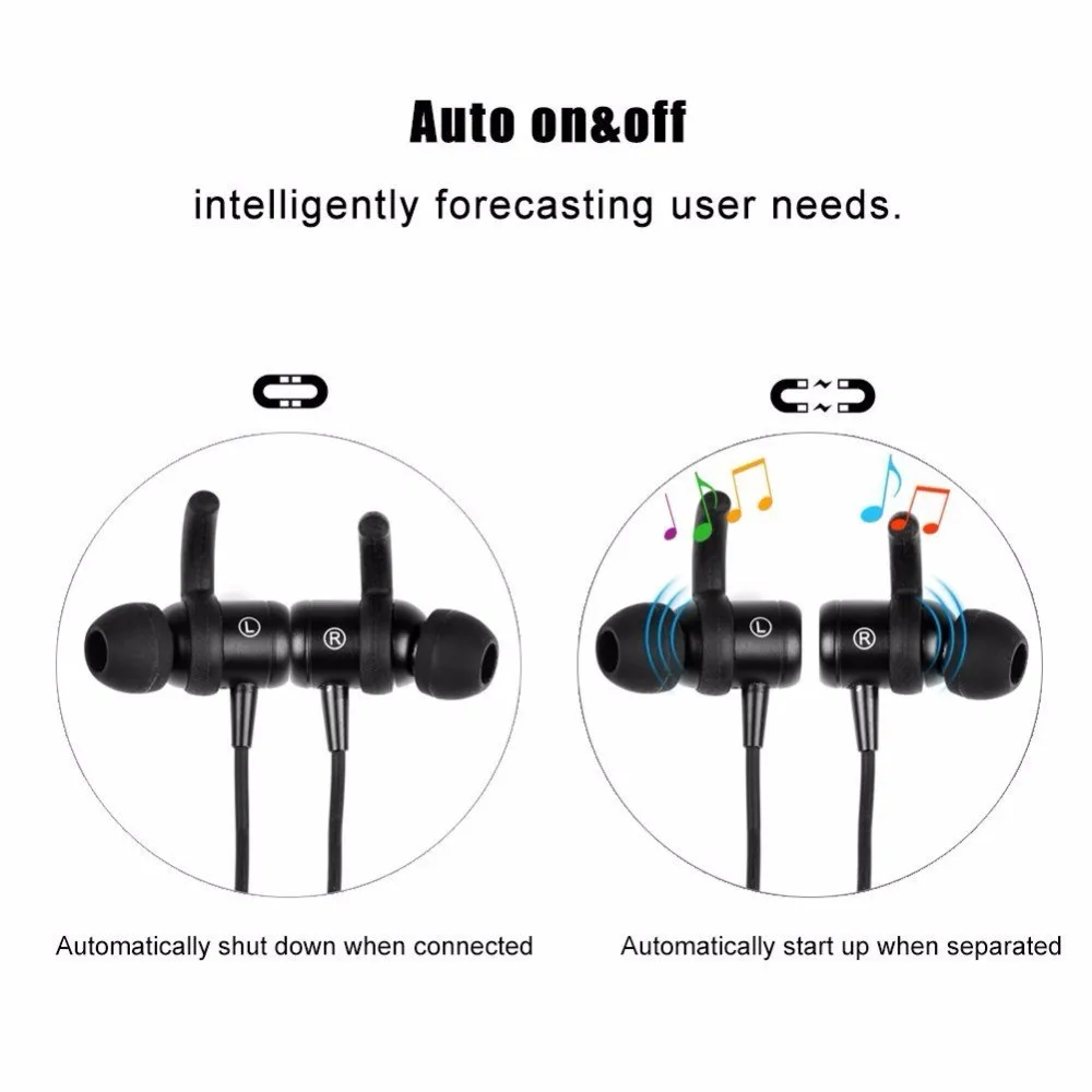Bluetooth наушники Беспроводные спортивные наушники магнитные наушники стерео Музыкальная гарнитура с микрофоном для сотового телефона Iphone samsung