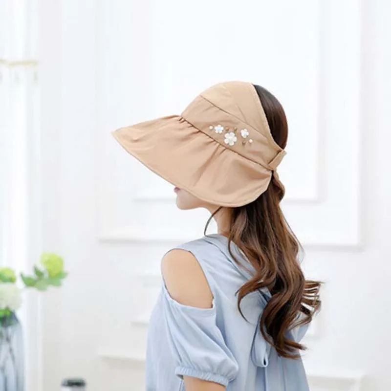 

Wide Brim Summer Hats For Women Sun Hat pPanama Reversible UV Protection Floral Beach Cap Sombrero Visor Sunhat For Lady Female