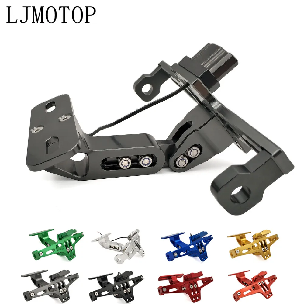 CNC Motorcycle License Plate Frame Holder Bracket &amp LED For KAWASAKI Z750S Z750 ZX6 ZX9R ZXR400 ZZR600 Z1000 ZX10R Accessories |