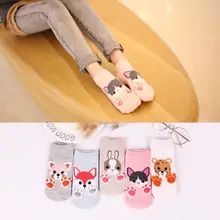 Женские хлопковые носки, забавные носки с героями мультфильмов, милые носки с собачкой, кошкой, милыми животными, теплые носки, женские носки-тапочки для женщин
