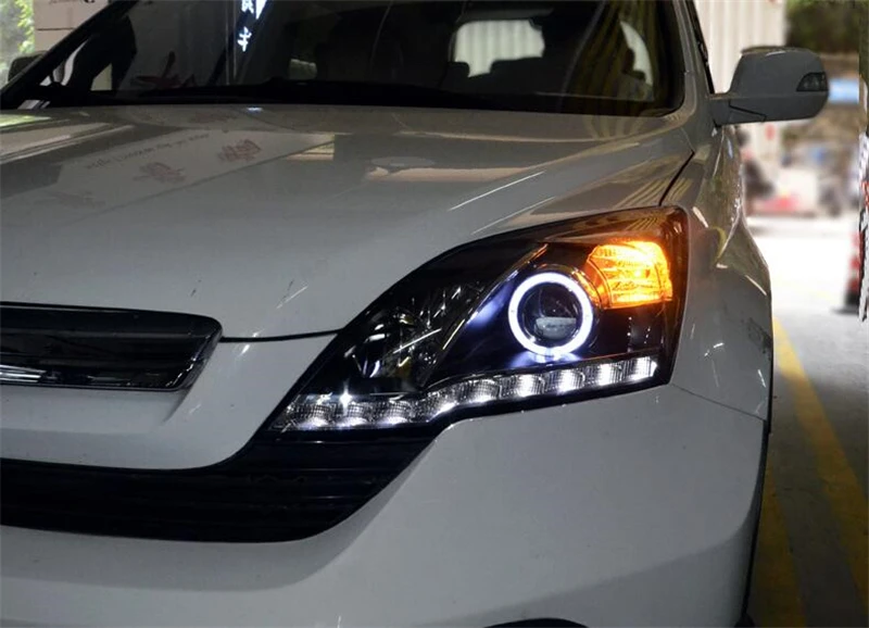Автомобильный Стайлинг для Honda CR-V светодиодный фонарь 2007-2011 для CRV светодиодный DRL биксеноновый головной свет аксессуары H7 hid комплект angel eye ближнего света