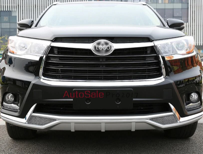 Пластиковая защитная накладка на передний и задний бампер для Toyota Highlander 2014 2015