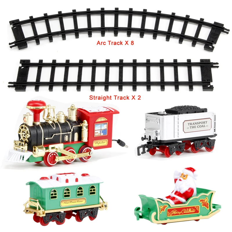 Christmas Decoration Railway Train with Sound/Light/Santa Claus Classic Toys Track 103*77cm Electric Train toys for Children